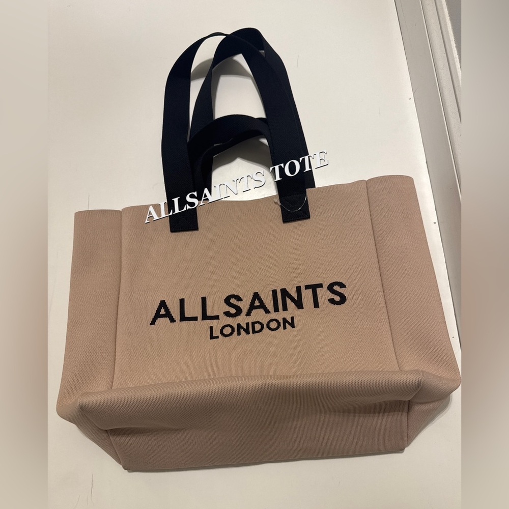 ALLSAINTS IZZY LARGE LOGO KNITTED TOTE BAG - Picture 15 of 16